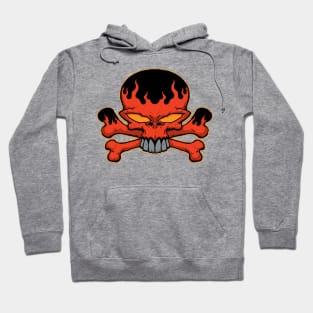 flame cross bones Hoodie